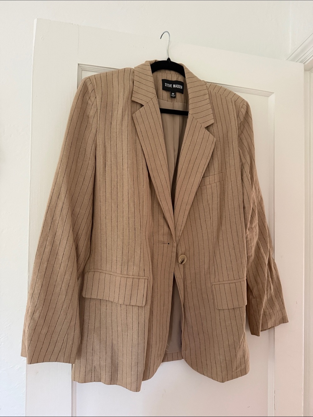 Steve Madden women Beige Pinstripe Blazer